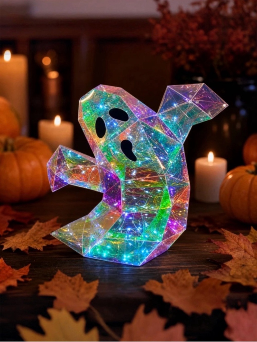 Viral Iridescent Prism Light Up Ghost Tabletop Decor